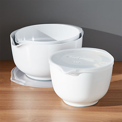 View Rosti White Melamine Margrethe Mixing Bowls with Lids Set details