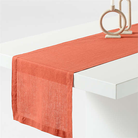 Marin 120" Chili Red EUROPEAN FLAX â„¢-Certified Linen Table Runner