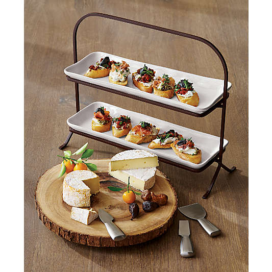 Marin White 2-Tier Server with Plates