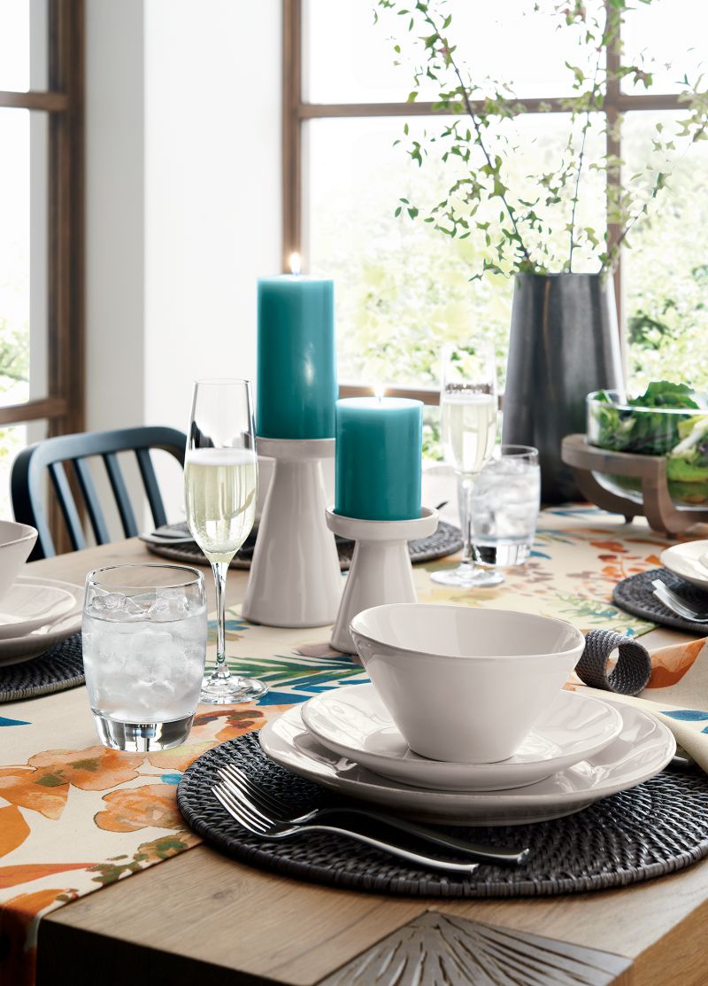 Artesia Grey Woven Rattan Round Placemat + Reviews Crate & Barrel Canada