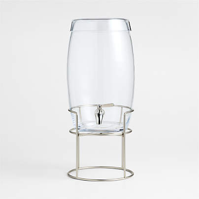 Marin 2.7-Gallon Glass Drink Dispenser with Silver Stand