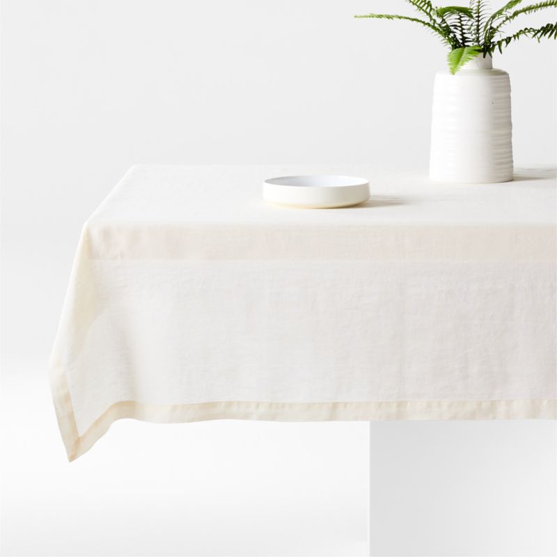 Marin 60"x120" Ivory EUROPEAN FLAX ™-Certified Linen Tablecloth - image 0 of 2