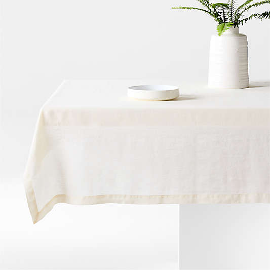 Marin 60"x120" Ivory EUROPEAN FLAX â„¢-Certified Linen Tablecloth