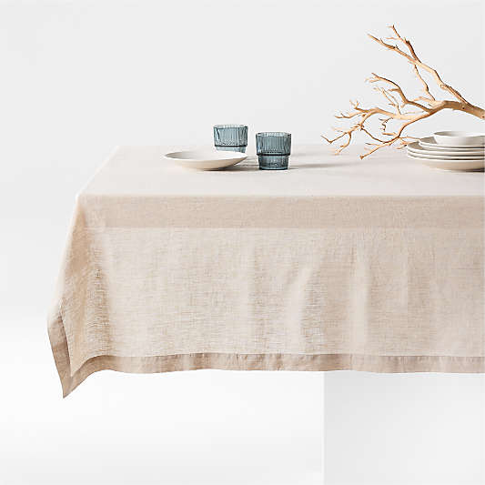 Marin 60"x120" Natural European Linen Tablecloth