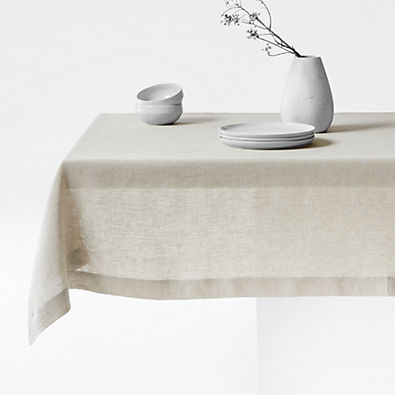 View Marin Natural Linen Tablecloth 60"x120" details