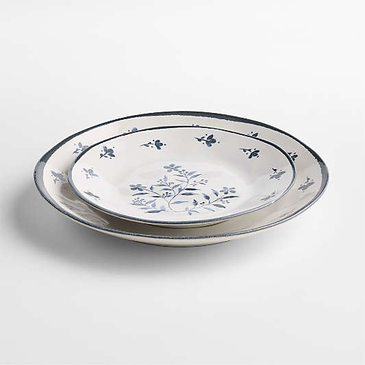 Marin Blue and White Botanical Dinner Plate