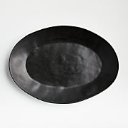 Marin Black Stoneware Chip and Dip Server
