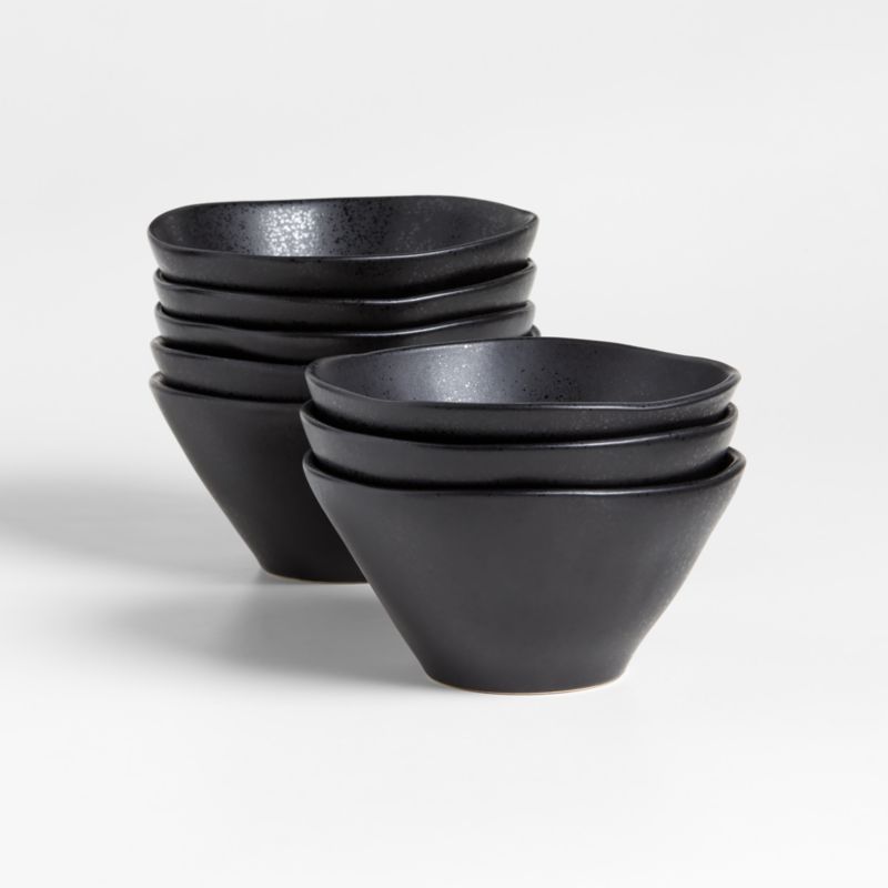 Marin Matte Black Cereal Bowls, Set of 8