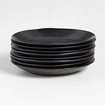 Marin Matte Black Stoneware Dinner Plates, Set of 8 + Reviews | Crate & Barrel