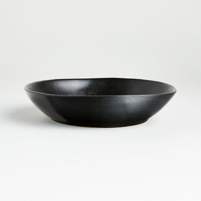 View Marin Matte Black Stoneware Low Bowl details