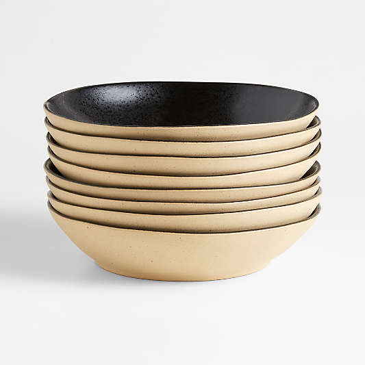 Marin Black Recycled Ceramic Low Bowl