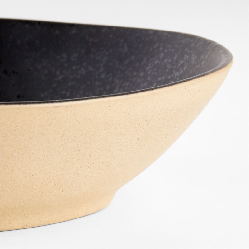 Marin Black Recycled Ceramic Low Bowl