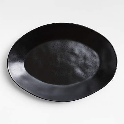 Marin Black Recycled Ceramic Serving Platter