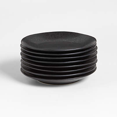 Marin Matte Black Salad Plates, Set of 8