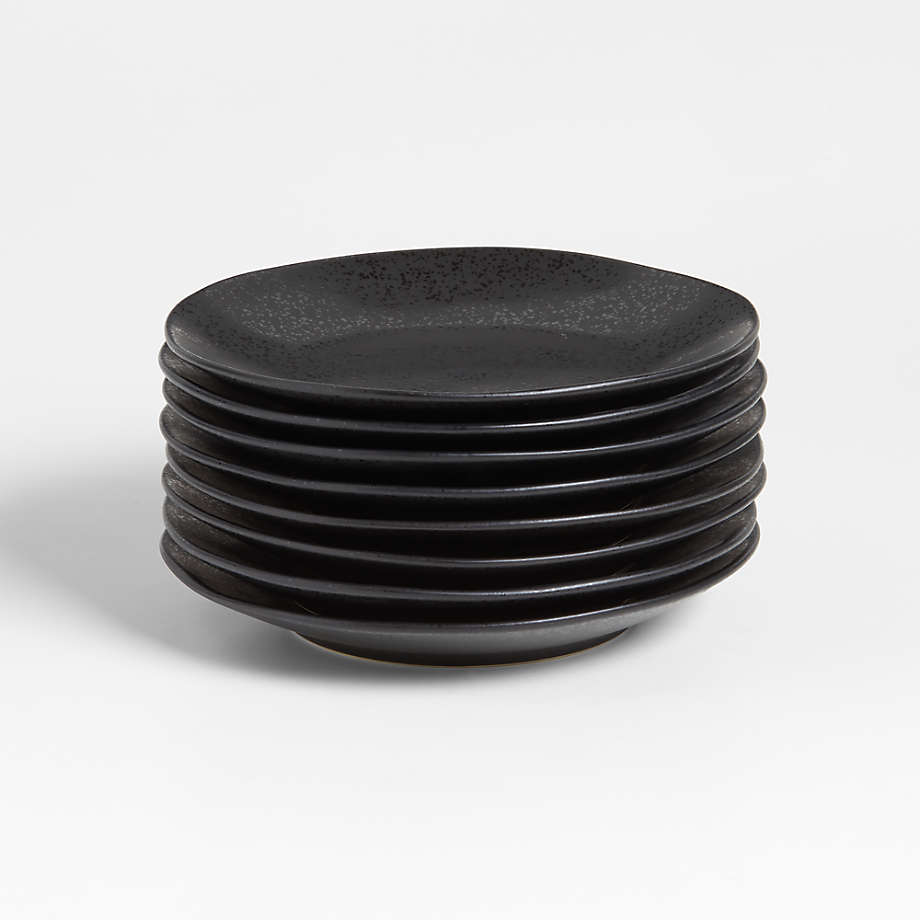 Marin Matte Black Salad Plates, Set of 8 + Reviews Crate & Barrel
