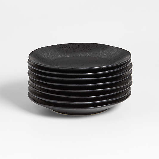 Marin Matte Black Salad Plates, Set of 8