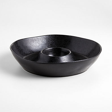 View Marin Black Stoneware Chip and Dip Server details