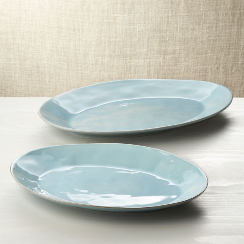 Marin Blue Platters Crate Barrel