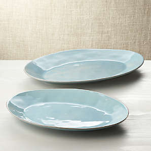 Blue Serving Platters Trays Crate Barrel Canada