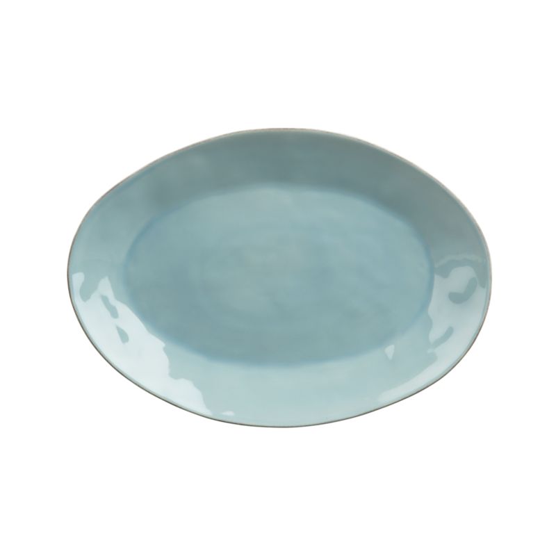 Marin Blue Small Oval Platter + Reviews | Crate & Barrel