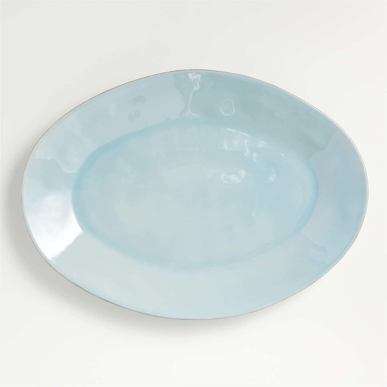 Marin Blue Large Oval Platter + Reviews Crate & Barrel