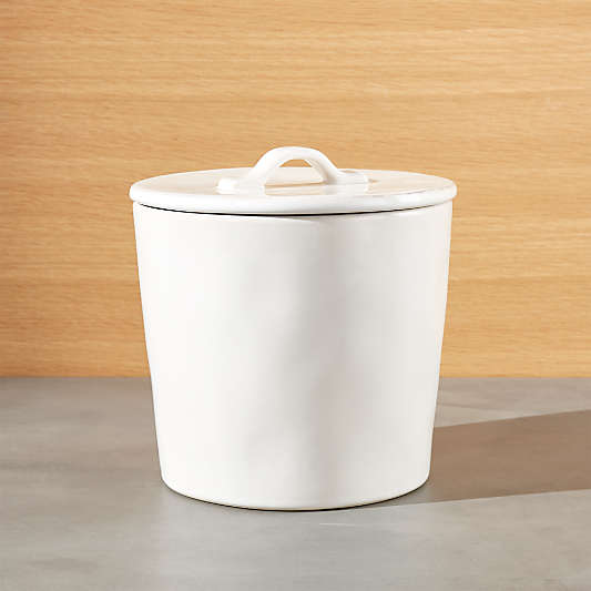 Marin Small White Ceramic Kitchen Canister