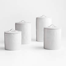 Marin Complete White Stoneware Canister Set + Reviews | Crate & Barrel