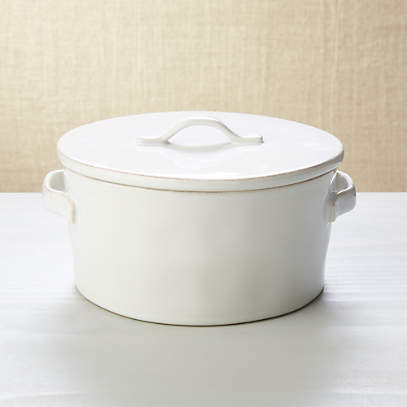 Marin White Covered Casserole 2Qt