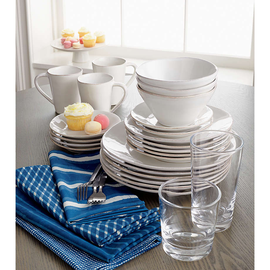 Marin White 20-Piece Dinnerware Set + Reviews | Crate & Barrel