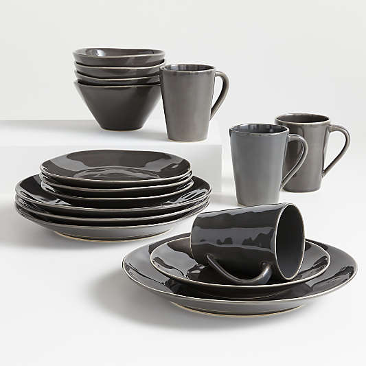 Marin Dark Grey 16-Piece Place Setting