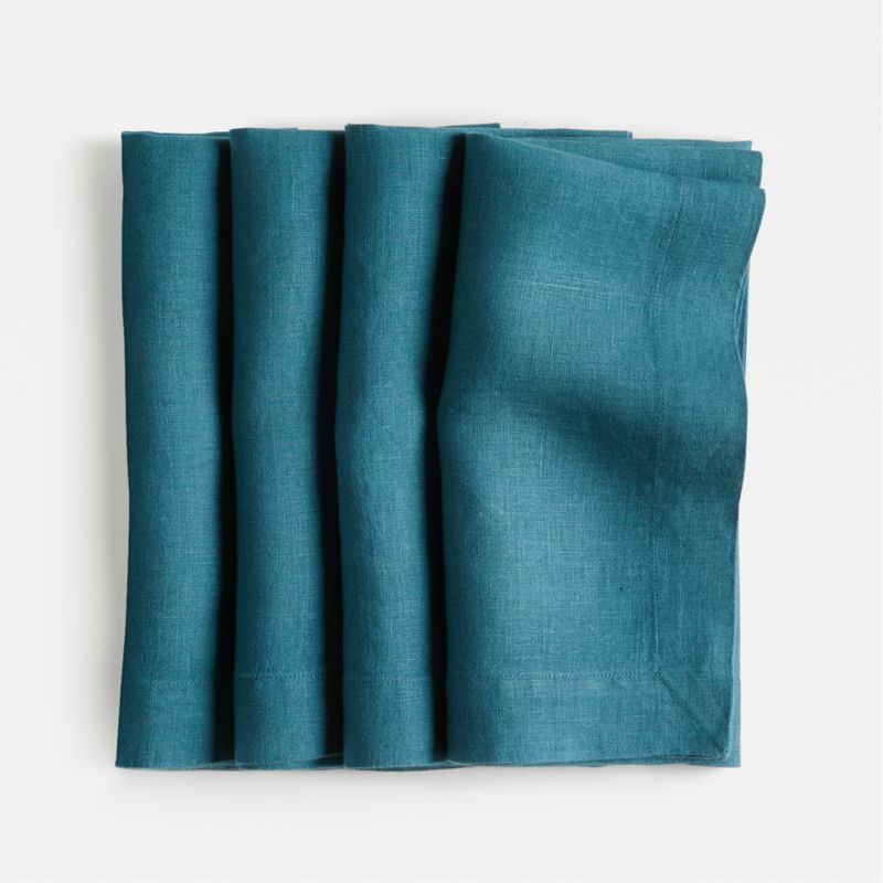 Marin Sea Blue Linen Napkin, Set of 4