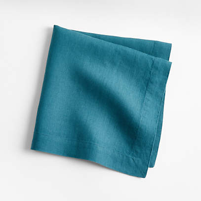Linen Teal Napkins- Set of 6 – Belletabledecor