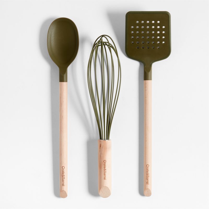 Marin Desert Green Silicone and Wood Spoon - image 1 of 4