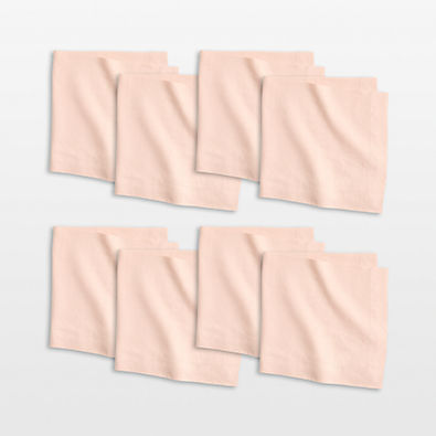 View Marin EUROPEAN FLAX ™-Certified Linen Elegant Pink Dinner Napkins, Set of 8 details