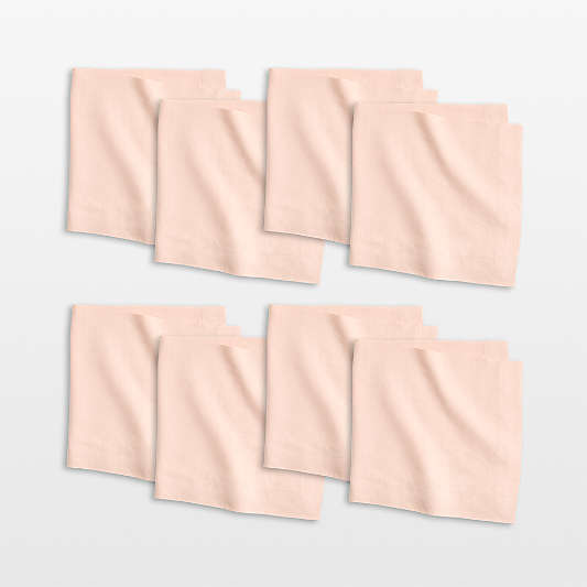 Marin EUROPEAN FLAX ™-Certified Linen Elegant Pink Dinner Napkins, Set of 8