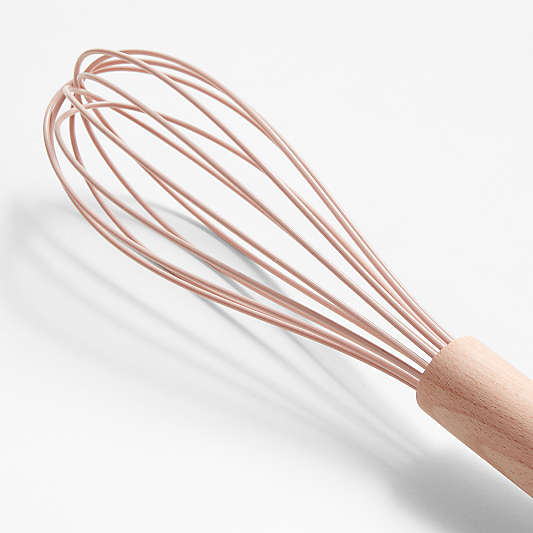 Marin Elegant Pink Silicone and Wood Whisk