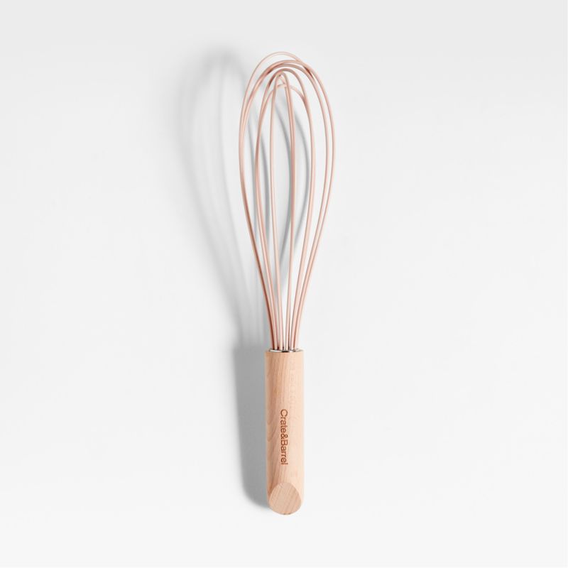 Marin Elegant Pink Silicone and Wood Whisk - image 0 of 4