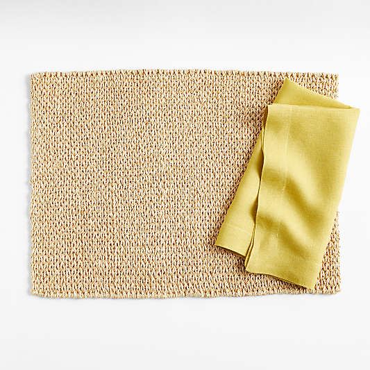 Marin Olive Yellow EUROPEAN FLAX ™-Certified Linen Napkin