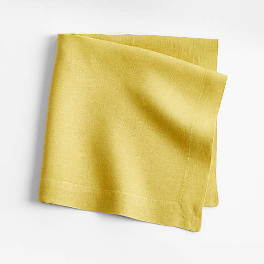 Marin Olive Yellow EUROPEAN FLAX ™-Certified Linen Napkin