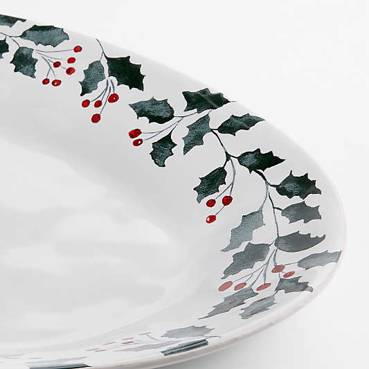 Marin Holly Berry Printed Stoneware Platter