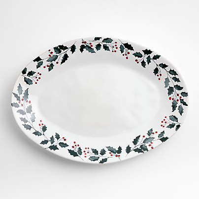 Marin Holly Berry Printed Stoneware Platter