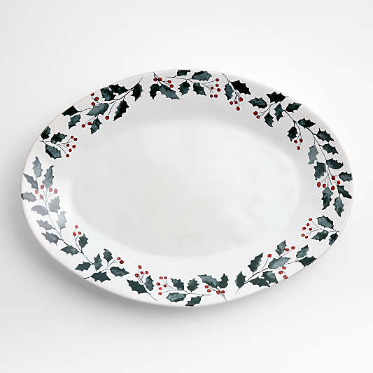 Marin Holly Berry Printed Stoneware Platter