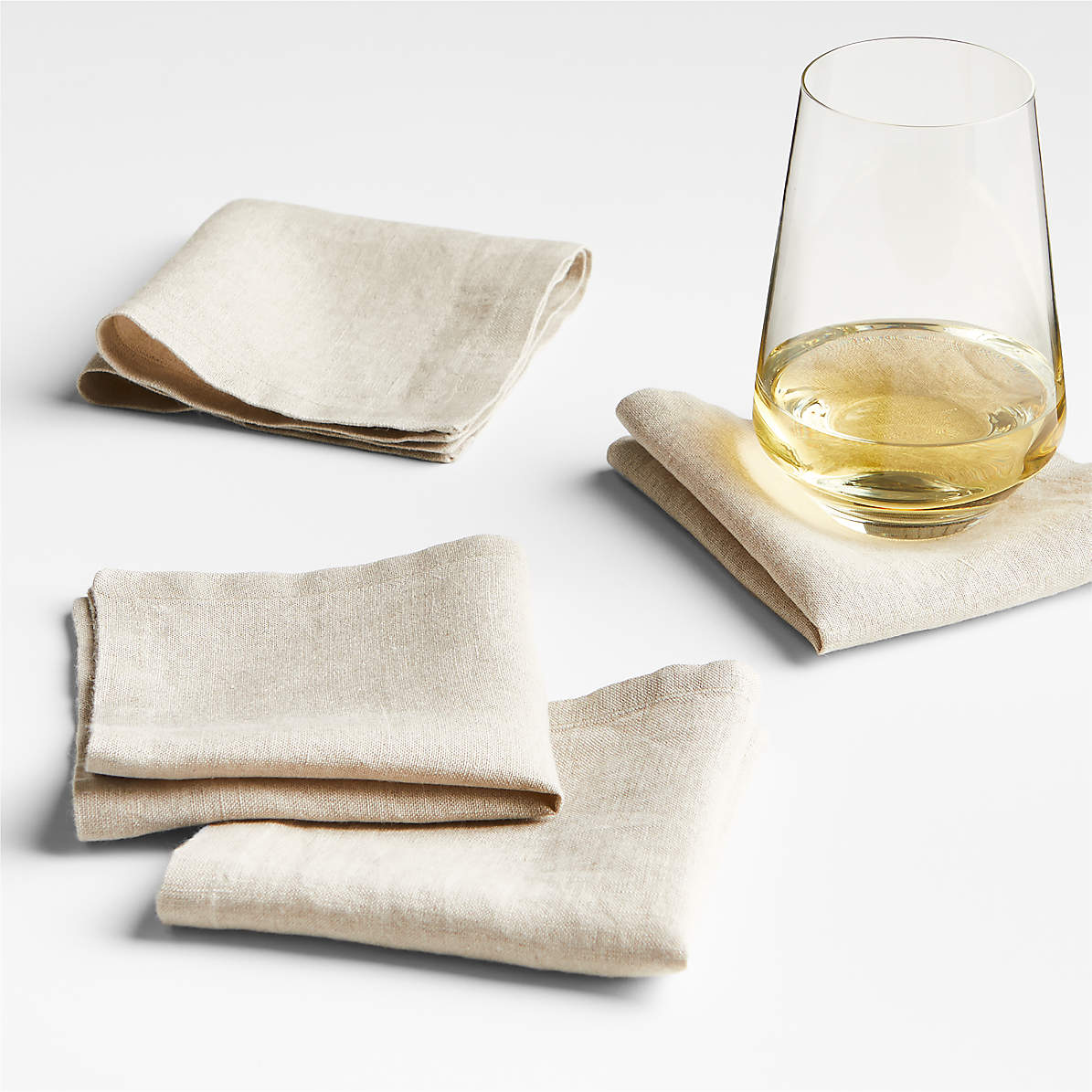 Marin Warm Natural Linen Cocktail Napkins, Set of 4 + Reviews