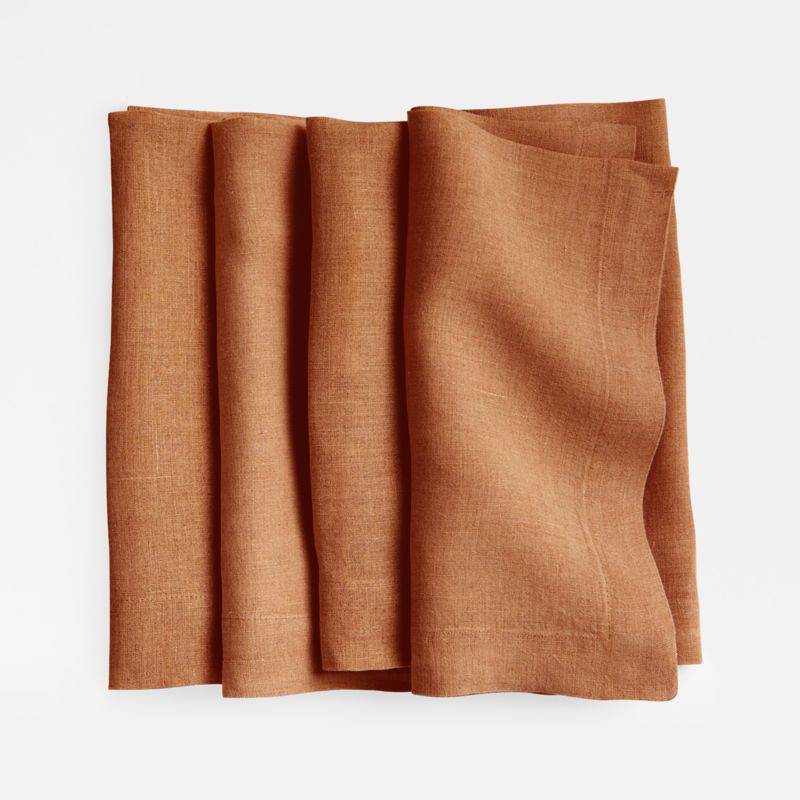 NUANCES COTON & LIN BROWN Set of 4 rectangular napkings 50 x 40 cm –  DEGRENNE