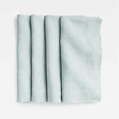 Marin Quiet Blue EUROPEAN FLAX ™-Certified Linen Napkin, Set of 4