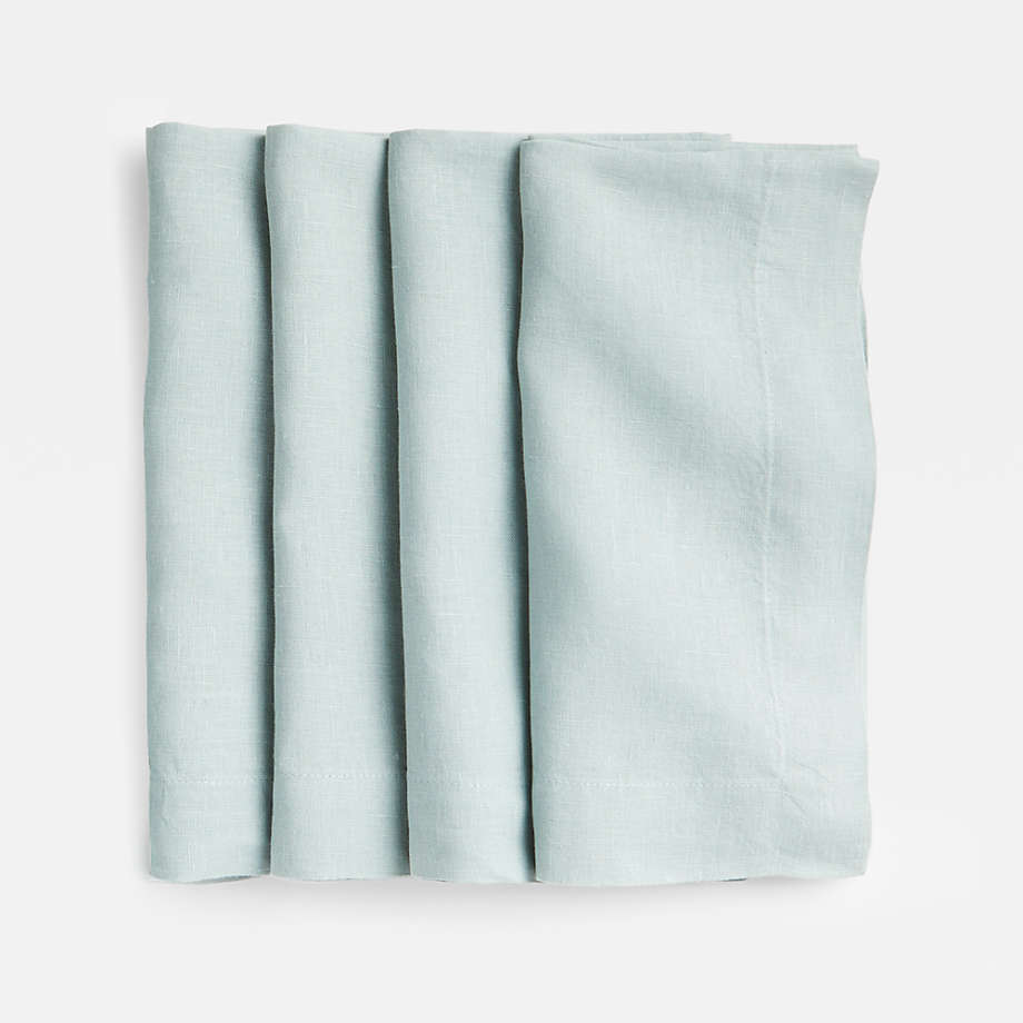 Marin Crisp White European Flax -Certified Linen Napkin, Set of 4 + Reviews | Crate & Barrel