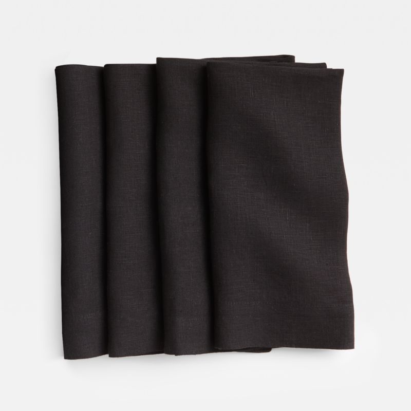 Marin Ink Black EUROPEAN FLAX ™-Certified Linen Napkin, Set of 4 - image 0 of 7