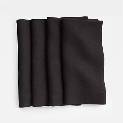 Marin Ink Black EUROPEAN FLAX ™-Certified Linen Napkin, Set of 4