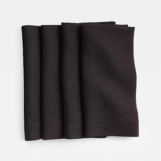 Marin Ink Black EUROPEAN FLAX ™-Certified Linen Napkin, Set of 4