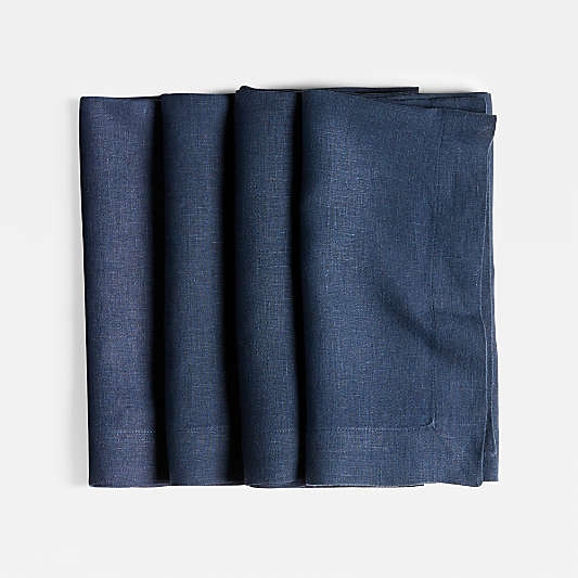 Marin Indigo EUROPEAN FLAX ™-Certified Linen Napkins, Set of 4